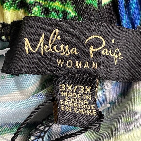 Melissa Paige Pull on Wide Leg Palazzo Pants Tropical Fern Print Size 3X - Picture 5 of 7
